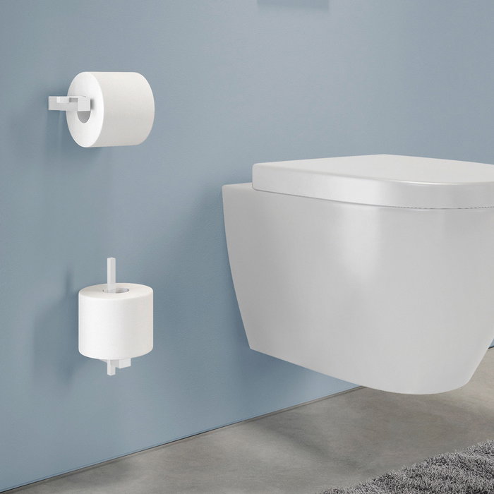 Zack Portarrollos Wc Blanco Carvo L.16,5 cm; prof.10 cm; h.2,5 cm Zack Portarrollos Wc Blanco Carvo L.16,5 cm; prof.10 cm; h.2,5 cm